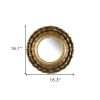 16" Gold Round Iron Framed Accent Mirror