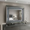 39" Metallic Gray Lighted Arch Dresser Mirror