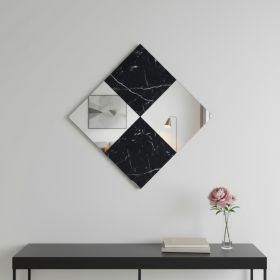 32" Mirrored & Faux Marble Top Accent Mirror