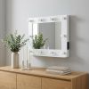 26" White Finish Accent Mirror