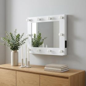 26" White Finish Accent Mirror