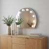 15" White Finish Round Accent Mirror