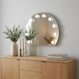 15" White Finish Round Accent Mirror