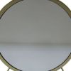 19" Faux Fur, Mirror, Black & Brass Finish Round Makeup Shaving Tabletop Mirror