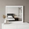 35" White Rectangle Dresser Mirror Mounts To Dresser With Frame