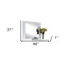 37" White & Chrome Leg Dresser Mirror