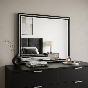 35" Weathered Black Dresser Mirror