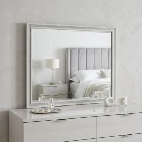 35" White Finish Dresser Mirror