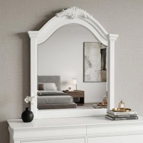 43" White Finish Arch Dresser Mirror