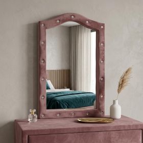 30" Pink Fabric Dresser Mirror