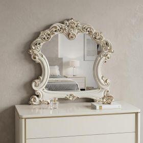 45" Antique Pearl Finish Irregular Dresser Mirror