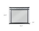 42" Mirrored, Black & Sliver Finish Dresser Mirror