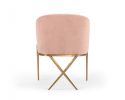 25" Pink Velvet And Gold Solid Color Arm Chair