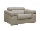 50" Light Grey Faux Leather And Brass Solid Color Arm Chair