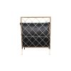 25" Black Velvet And Gold Solid Color Arm Chair