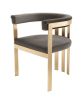 24" Grey Velvet And Gold Arm Chair