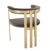 24" Grey Velvet And Gold Arm Chair