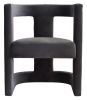 23" Dark Gray Velvet Contemporary Pierced Back Arm Chair