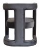 23" Dark Gray Velvet Contemporary Pierced Back Arm Chair