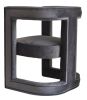 23" Dark Gray Velvet Contemporary Pierced Back Arm Chair