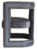 23" Dark Gray Velvet Contemporary Pierced Back Arm Chair