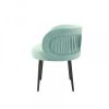 24" Teal Velvet And Black Solid Color Arm Chair