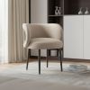 24" Grey Velvet And Black Solid Color Arm Chair