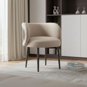 24" Grey Velvet And Black Solid Color Arm Chair