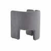 24" Grey Velvet Asymmetrical Base Arm Chair
