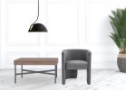 24" Grey Velvet Asymmetrical Base Arm Chair