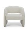 31" Cream Textural Solid Color Arm Chair