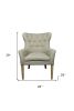 28" Taupe 100% Polyester And Natural Tufted Arm Chair