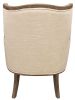 26" Ivory Linen And Natural Solid Color Arm Chair