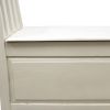 38" White Solid Wood Entryway Bench With Flip Top and High Sides