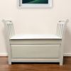 38" White Solid Wood Entryway Bench With Flip Top and High Sides