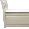 38" White Solid Wood Entryway Bench With Flip Top and High Sides
