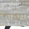 46" Whitewash Gray And Black Solid Wood Entryway Bench with Flip Top
