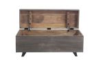 46" Brown And Black Solid Wood Entryway Bench with Flip Top