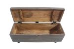 46" Brown And Black Solid Wood Entryway Bench with Flip Top