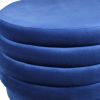 31" Blue Velvet Tufted Round Cocktail Ottoman