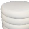 21" White Velvet Tufted Round Cocktail Ottoman