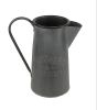 11" Gray Metal Hand Painted Water Jug