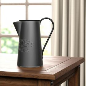 11" Gray Metal Hand Painted Water Jug