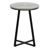22" Black And Gray Round End Table