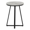 22" Black And Gray Round End Table