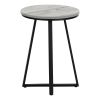 22" Black And Gray Round End Table