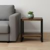 24" Black And Brown End Table With Shelf