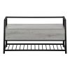 42" Gray And Black Bench With Flip top