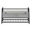 42" Gray And Black Bench With Flip top