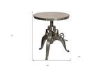 21" Silver Metal And Iron Round End Table